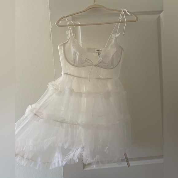 For Love And Lemons White Lace Chemise-L - Picture 2 of 3